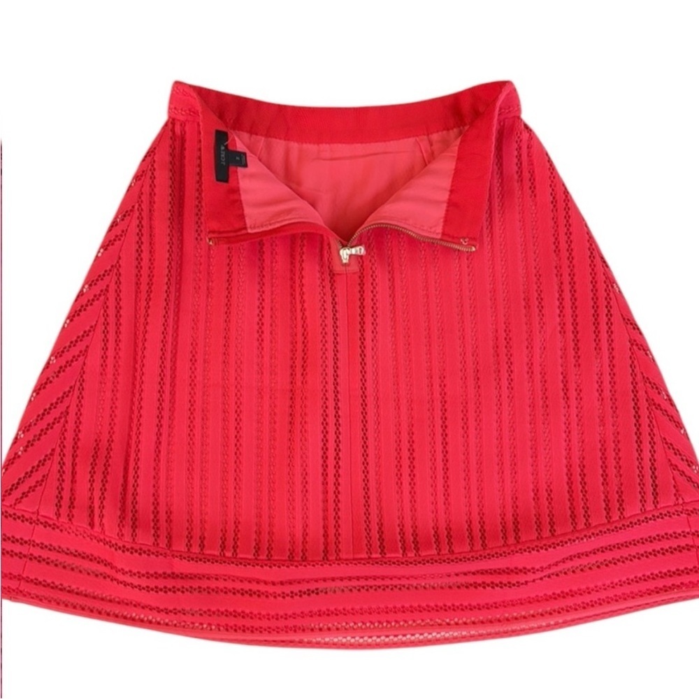 NWT J. Crew Striped Eyelet Skirt Bright Flame Size 2 - Picture 9 of 10